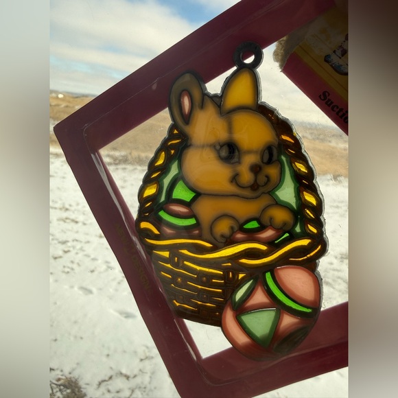 Vintage New Design Easter Sun Catcher lot of 4 Bunny Basket Egg Chick - Picture 5 of 8